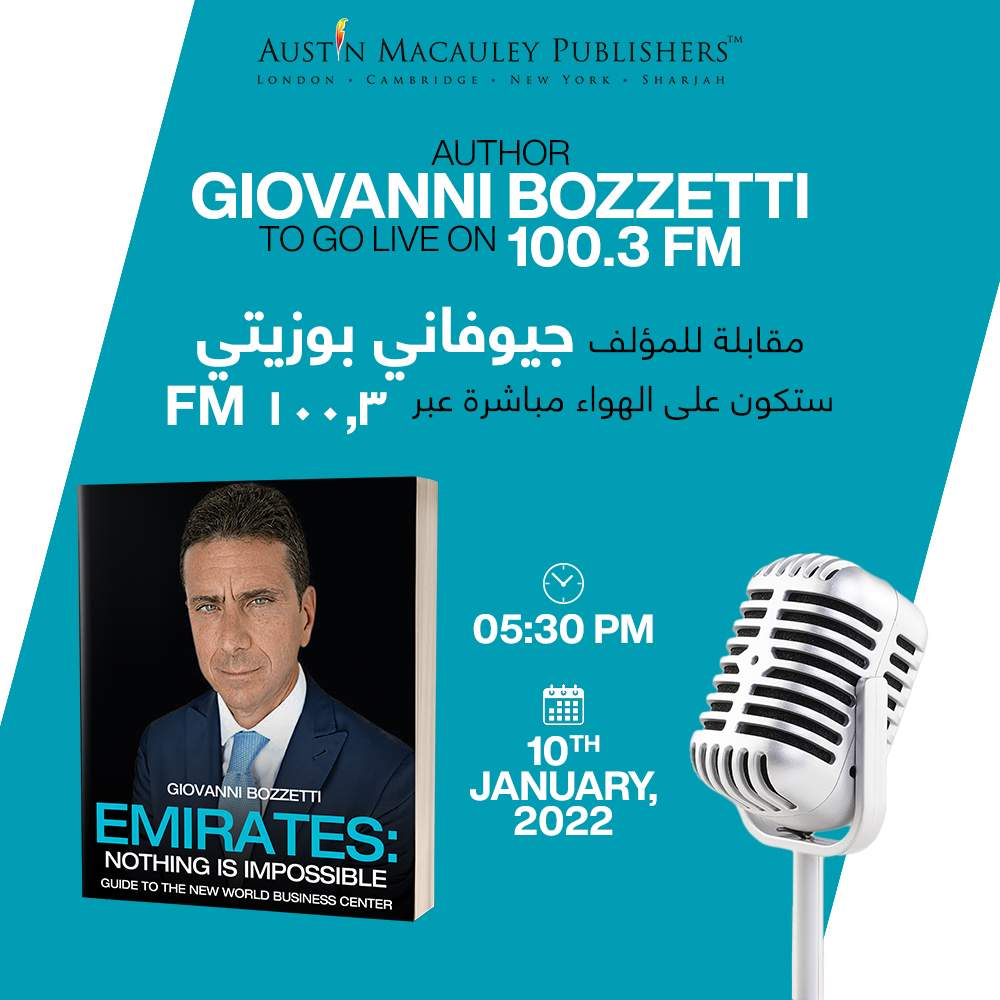 Author Giovanni Bozzetti to go live on Radio Talk 100.3 FM